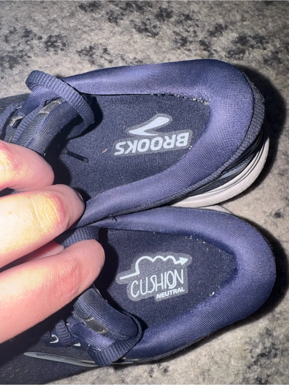 Brooks Navy and White Running Sneakers